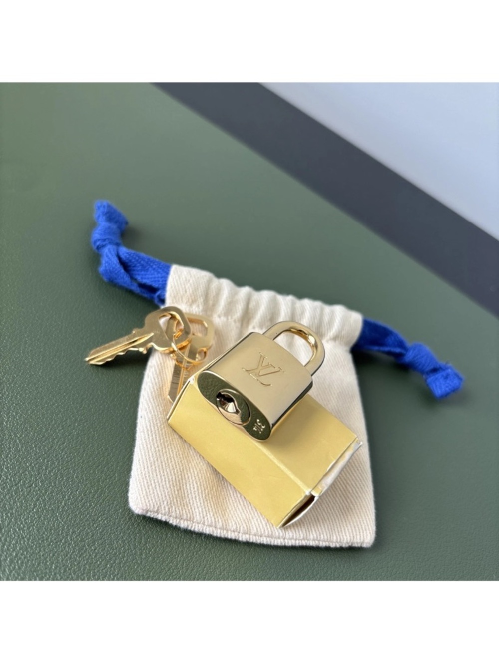 Authentic Louis Vuitton Gold Padlock with Key Set #314 - Picture 8 of 12